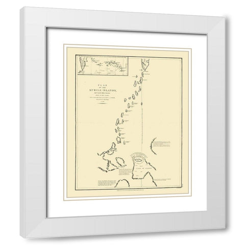 Asia Kurile Islands Russia - Lesseps 1788 White Modern Wood Framed Art Print with Double Matting by Lesseps