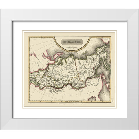 Asia Russia - Constable 1817 White Modern Wood Framed Art Print with Double Matting by Constable