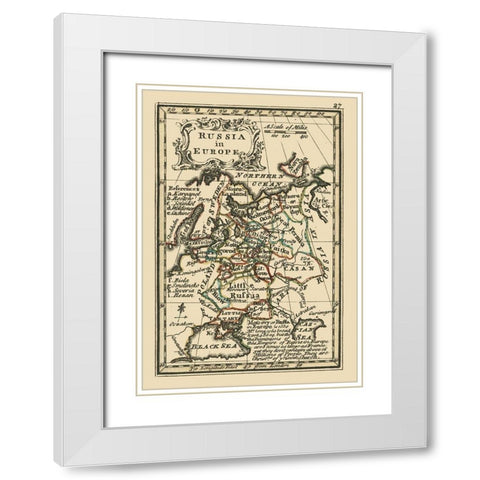 Europe Russia - Bowen 1758 White Modern Wood Framed Art Print with Double Matting by Bowen