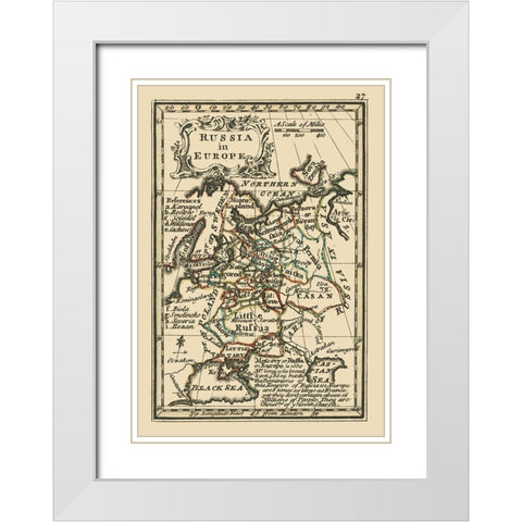 Europe Russia - Bowen 1758 White Modern Wood Framed Art Print with Double Matting by Bowen