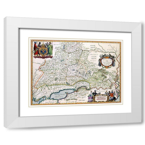 Moscow Russia - Blaeu 1665 White Modern Wood Framed Art Print with Double Matting by Blaeu