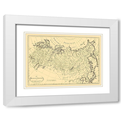 Russian Empire in Europe Asia Russia - Carey 1795 White Modern Wood Framed Art Print with Double Matting by Cary