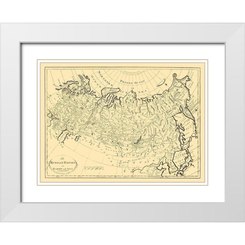 Russian Empire in Europe Asia Russia - Carey 1795 White Modern Wood Framed Art Print with Double Matting by Cary