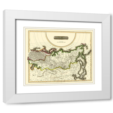 Russian Empire Asia Russia - Thomson 1814 White Modern Wood Framed Art Print with Double Matting by Thomson