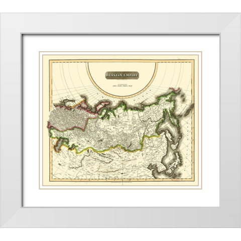 Russian Empire Asia Russia - Thomson 1814 White Modern Wood Framed Art Print with Double Matting by Thomson