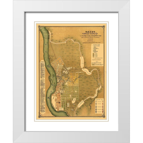 Tomsk Russia Asia - Kononov 1898 White Modern Wood Framed Art Print with Double Matting by Kononov