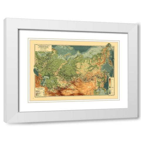 Europe Topography Russia - Shokalskiy White Modern Wood Framed Art Print with Double Matting by Shokalskiy