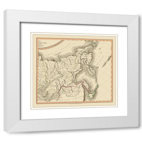 Russian Empire in Asia Russia - Cary 1799 White Modern Wood Framed Art Print with Double Matting by Cary
