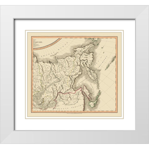 Russian Empire in Asia Russia - Cary 1799 White Modern Wood Framed Art Print with Double Matting by Cary