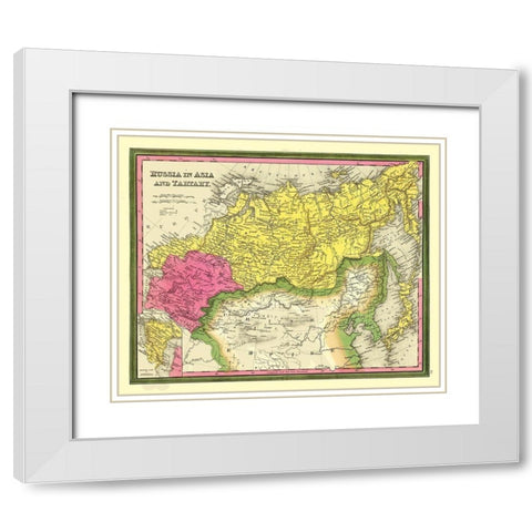 Asia Tartary Russia - Mitchell 1846 White Modern Wood Framed Art Print with Double Matting by Mitchell