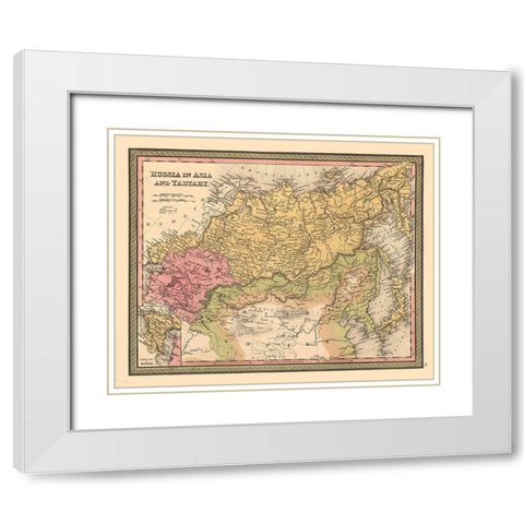 Asia Tartary Russia - Mitchell 1849 White Modern Wood Framed Art Print with Double Matting by Mitchell