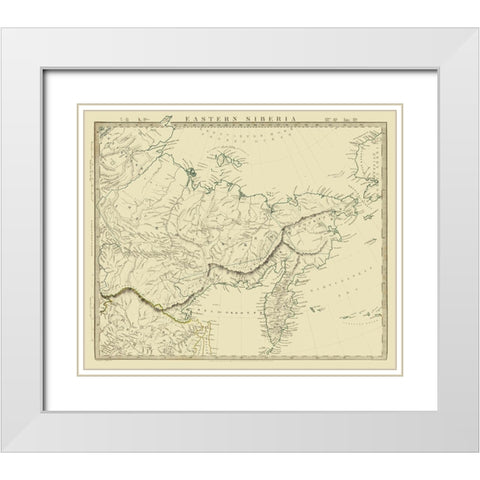 Asia Eastern Siberia Russia - Chapman 1838 White Modern Wood Framed Art Print with Double Matting by Chapman