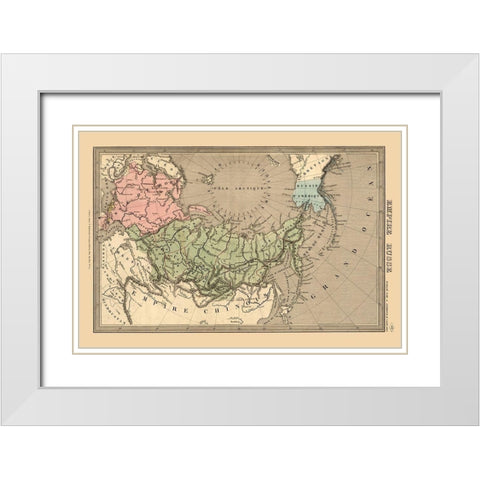 Russian Empire Asia Russia White Modern Wood Framed Art Print with Double Matting by Unknown