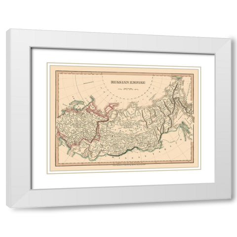 Russian Asia Empire Russia - Smith 1808 White Modern Wood Framed Art Print with Double Matting by Smith