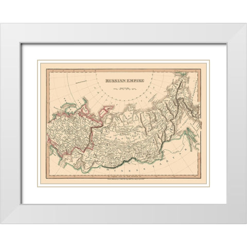 Russian Asia Empire Russia - Smith 1808 White Modern Wood Framed Art Print with Double Matting by Smith