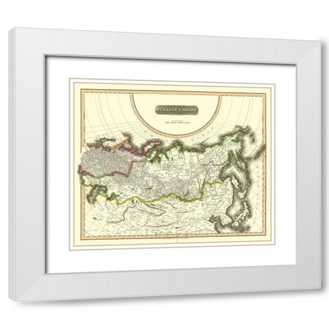 Russian Asia Empire Russia - Thomson 1814 White Modern Wood Framed Art Print with Double Matting by Thomson