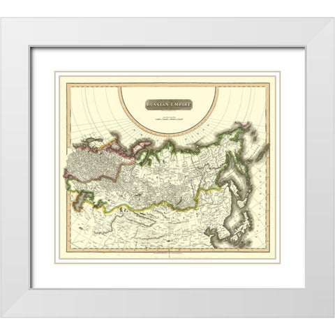 Russian Asia Empire Russia - Thomson 1814 White Modern Wood Framed Art Print with Double Matting by Thomson