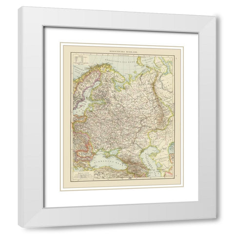 Russia - Andree 1881 White Modern Wood Framed Art Print with Double Matting by Andree