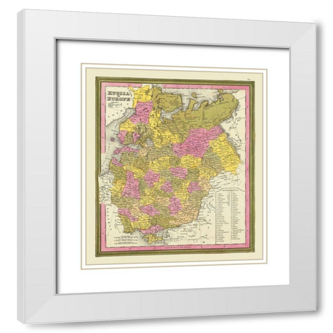 Europe Russia - Mitchell 1846 White Modern Wood Framed Art Print with Double Matting by Mitchell