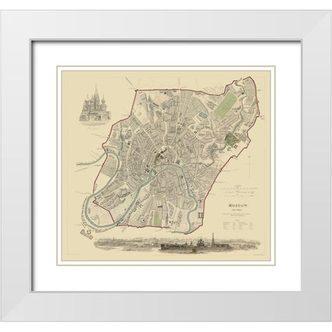 Moscow Russia Europe - Baldwin 1836 White Modern Wood Framed Art Print with Double Matting by Baldwin