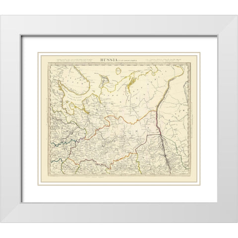 Europe Russia - Chapman 1835 White Modern Wood Framed Art Print with Double Matting by Chapman