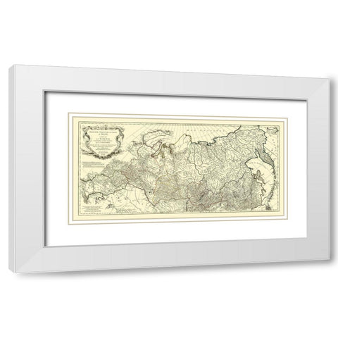Siberia Russia Asia Tartary - DAnville 1753 White Modern Wood Framed Art Print with Double Matting by D''Anville