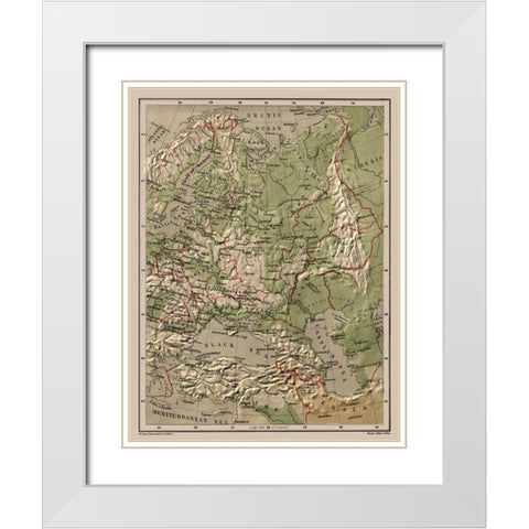 Eastern Europe Relief Russia - Swan 1880 White Modern Wood Framed Art Print with Double Matting by Swan