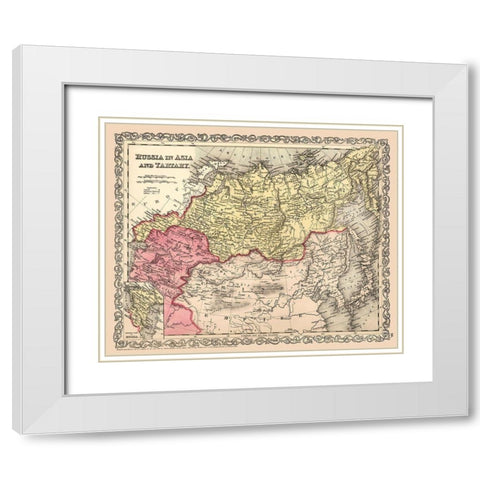 Asia Tartary Russia Mongolia - Desilver 1856 White Modern Wood Framed Art Print with Double Matting by Desilver