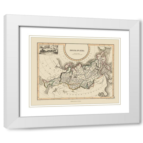 Asia Russia - Thomson White Modern Wood Framed Art Print with Double Matting by Thomson