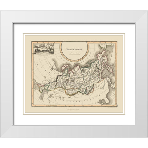 Asia Russia - Thomson White Modern Wood Framed Art Print with Double Matting by Thomson