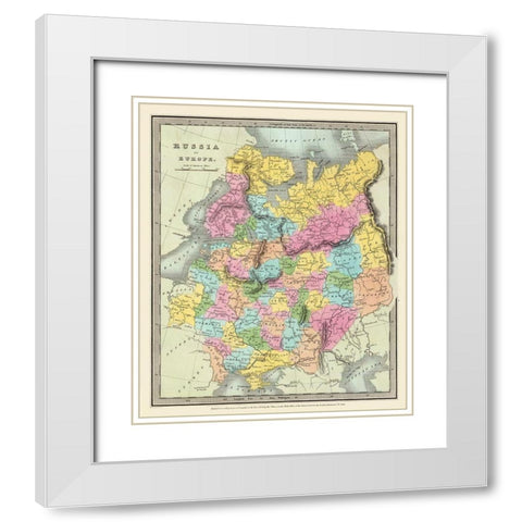 Europe Russia - Illman 1834 White Modern Wood Framed Art Print with Double Matting by Illman