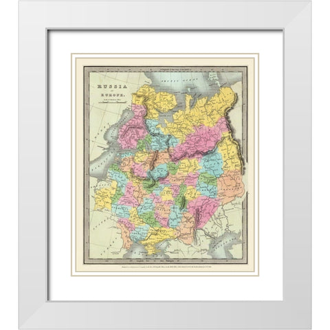 Europe Russia - Illman 1834 White Modern Wood Framed Art Print with Double Matting by Illman
