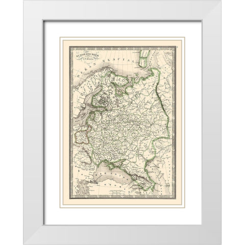 European Russia - Monin White Modern Wood Framed Art Print with Double Matting by Monin