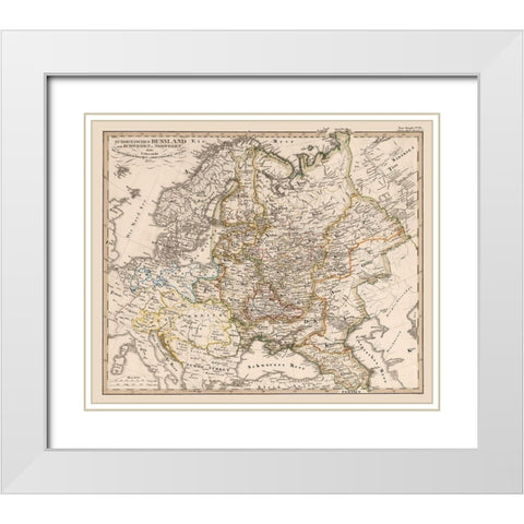 Europe Russia - 1833 White Modern Wood Framed Art Print with Double Matting by Unknown