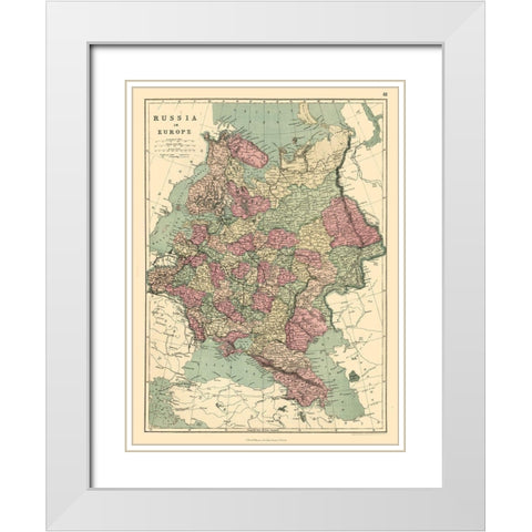 Europe Russia - Williams White Modern Wood Framed Art Print with Double Matting by Williams