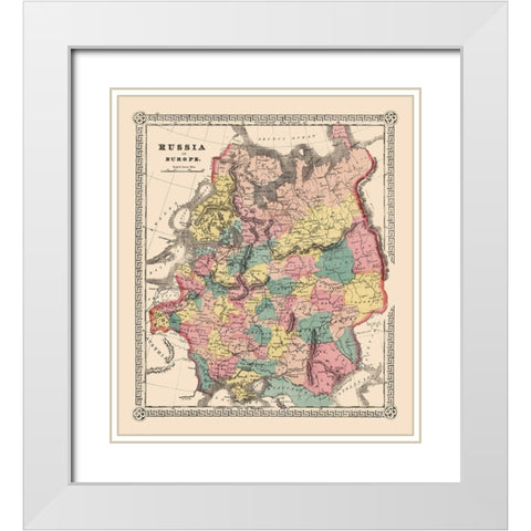 European Russia White Modern Wood Framed Art Print with Double Matting by Unknown