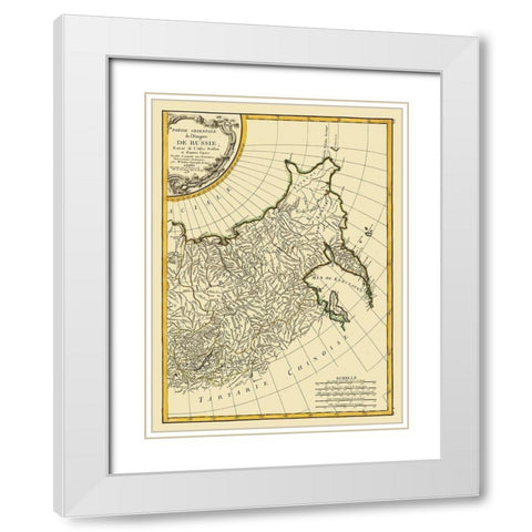 Eastern Russian Empire Russia - Bonne 1785 White Modern Wood Framed Art Print with Double Matting by Bonne