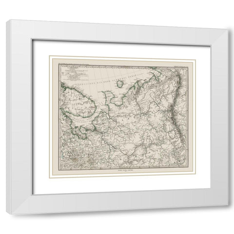 Western Russia - Perthes 1872 White Modern Wood Framed Art Print with Double Matting by Perthes