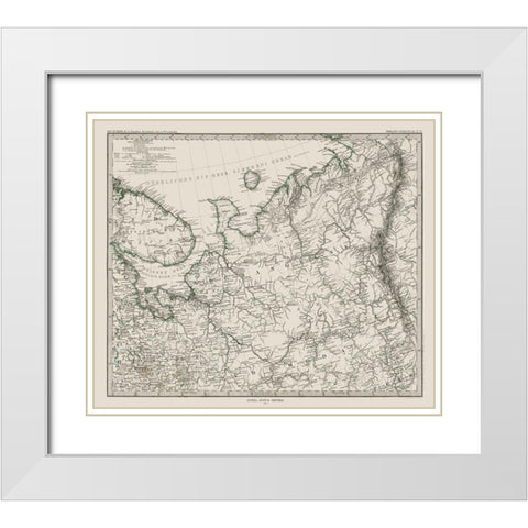 Western Russia - Perthes 1872 White Modern Wood Framed Art Print with Double Matting by Perthes
