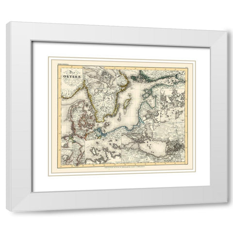 Baltic Sea Russia - Radefeld 1855 White Modern Wood Framed Art Print with Double Matting by Radefeld