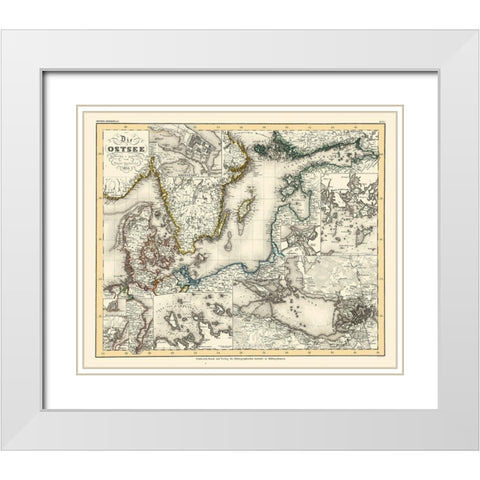 Baltic Sea Russia - Radefeld 1855 White Modern Wood Framed Art Print with Double Matting by Radefeld