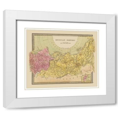 Russian Empire Europe Asia Russia - Greenleaf 1848 White Modern Wood Framed Art Print with Double Matting by Greenleaf
