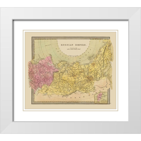 Russian Empire Europe Asia Russia - Greenleaf 1848 White Modern Wood Framed Art Print with Double Matting by Greenleaf