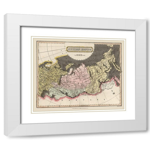 Russian Empire Russia - Oddy 1811 White Modern Wood Framed Art Print with Double Matting by Oddy