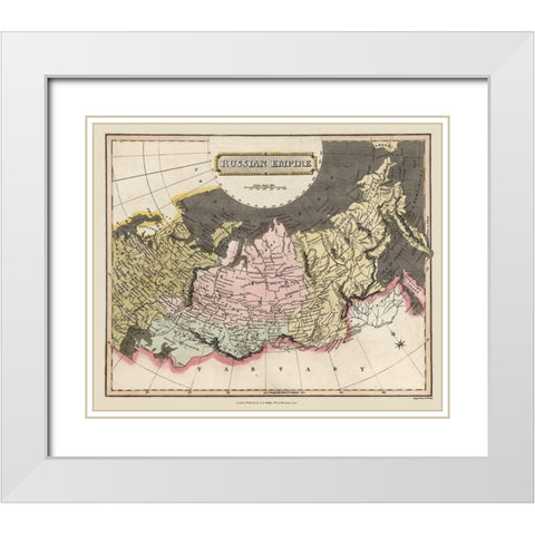 Russian Empire Russia - Oddy 1811 White Modern Wood Framed Art Print with Double Matting by Oddy