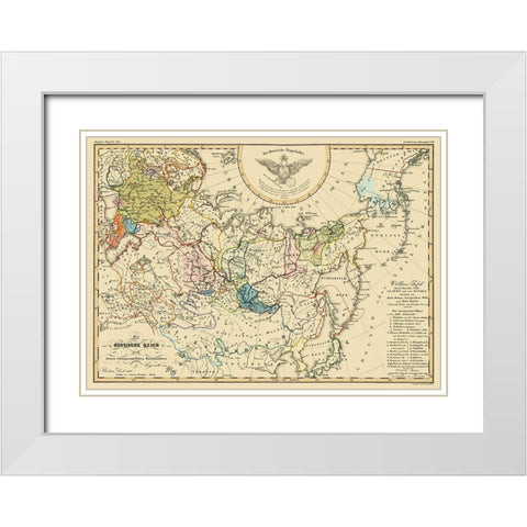 Russian Empire Russia - Perthes 1848 White Modern Wood Framed Art Print with Double Matting by Perthes