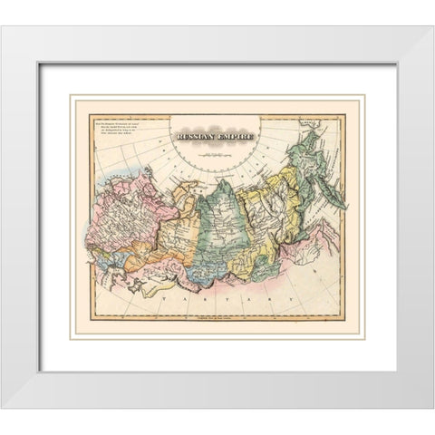 Russian Empire Russia - Lucas 1823 White Modern Wood Framed Art Print with Double Matting by Lucas