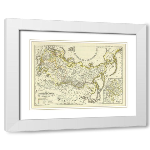 Russian Empire Asia Expansion Russia - Perthes White Modern Wood Framed Art Print with Double Matting by Perthes