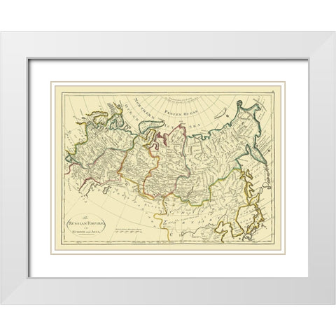 Russian Empire Asia Europe Russia - Carey 1796 White Modern Wood Framed Art Print with Double Matting by Carey