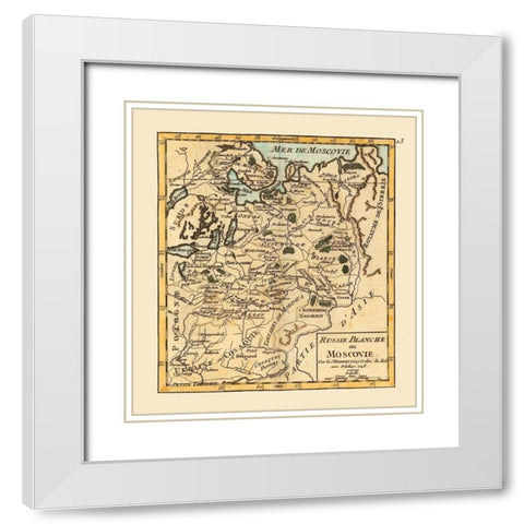 Moscow Grand Duchy Russia - Robert 1748  White Modern Wood Framed Art Print with Double Matting by Robert